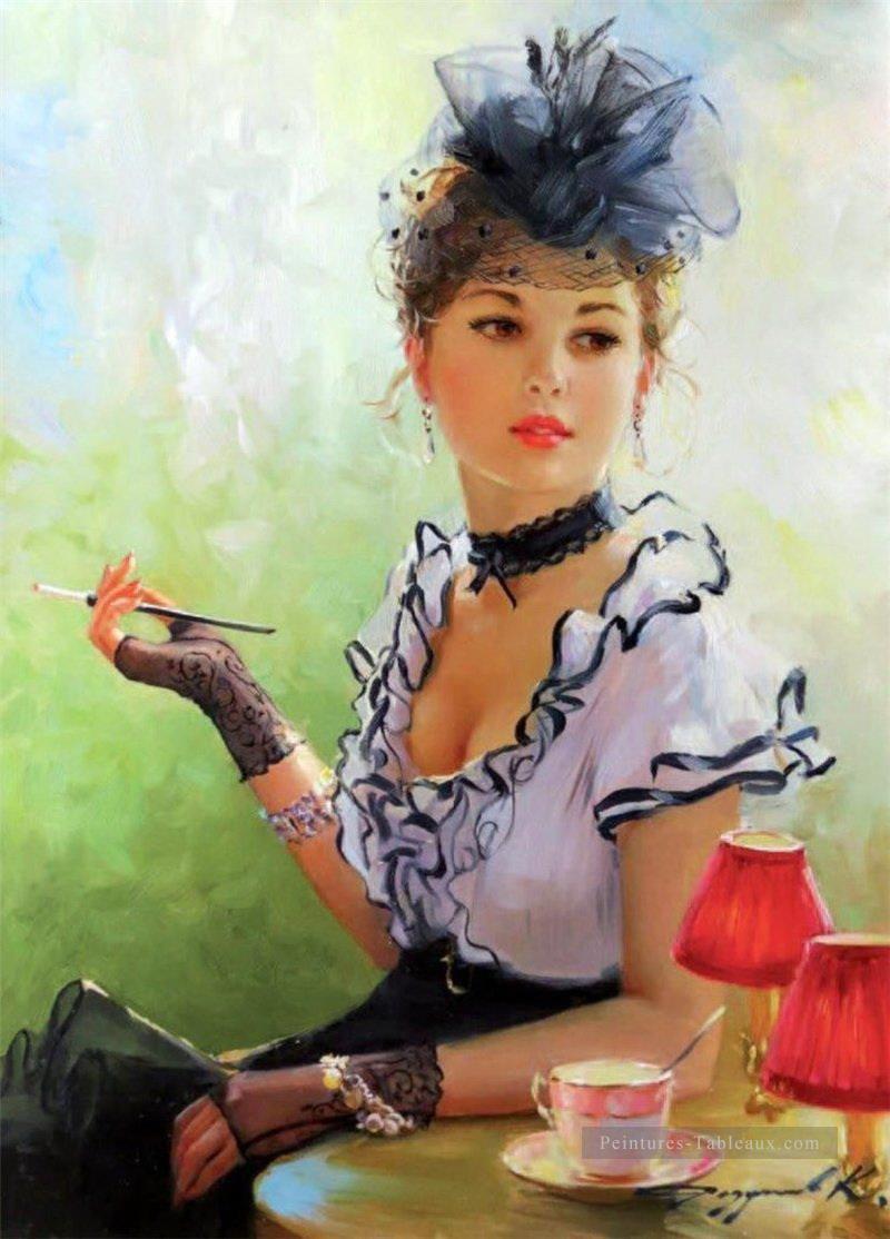 Une jolie femme KR 028 Impressionist Peintures à l'huile